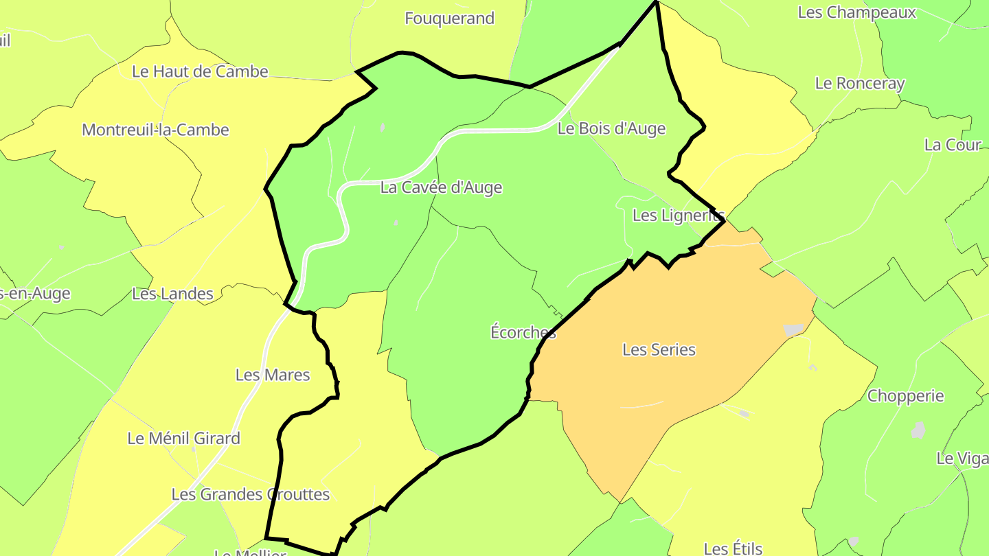 Carte des prix de l'immobilier Écorches
