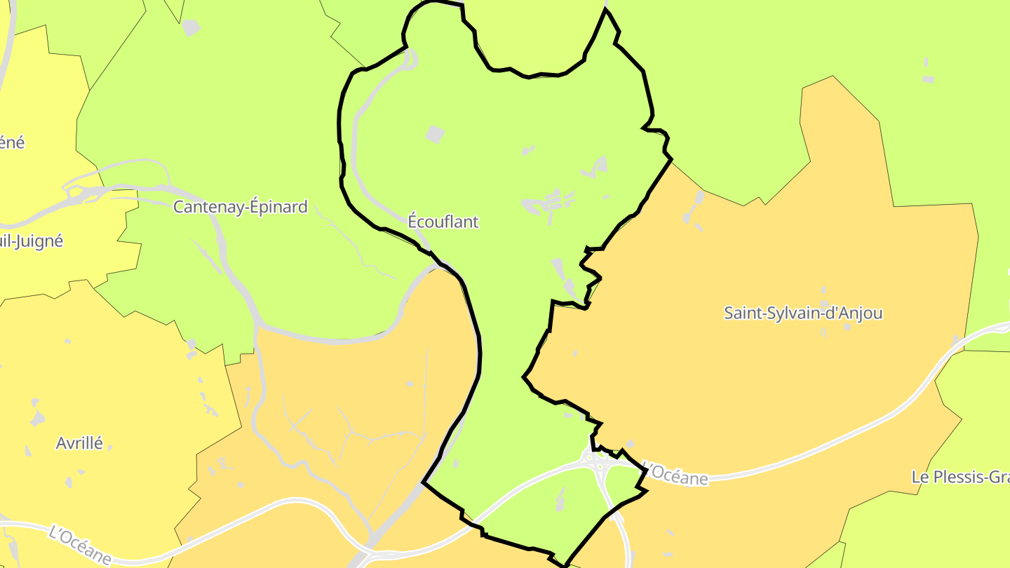 Carte des prix de l'immobilier Écouflant