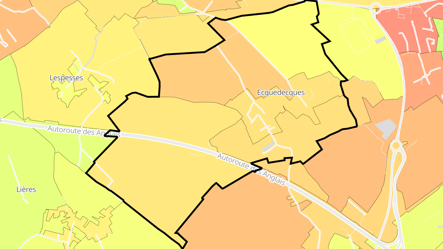 Carte des prix de l'immobilier Ecquedecques