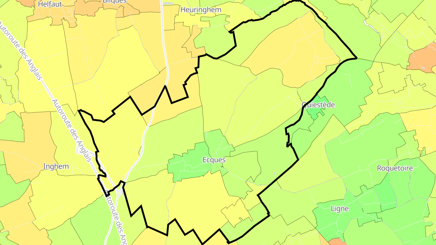 Carte des prix de l'immobilier Ecques