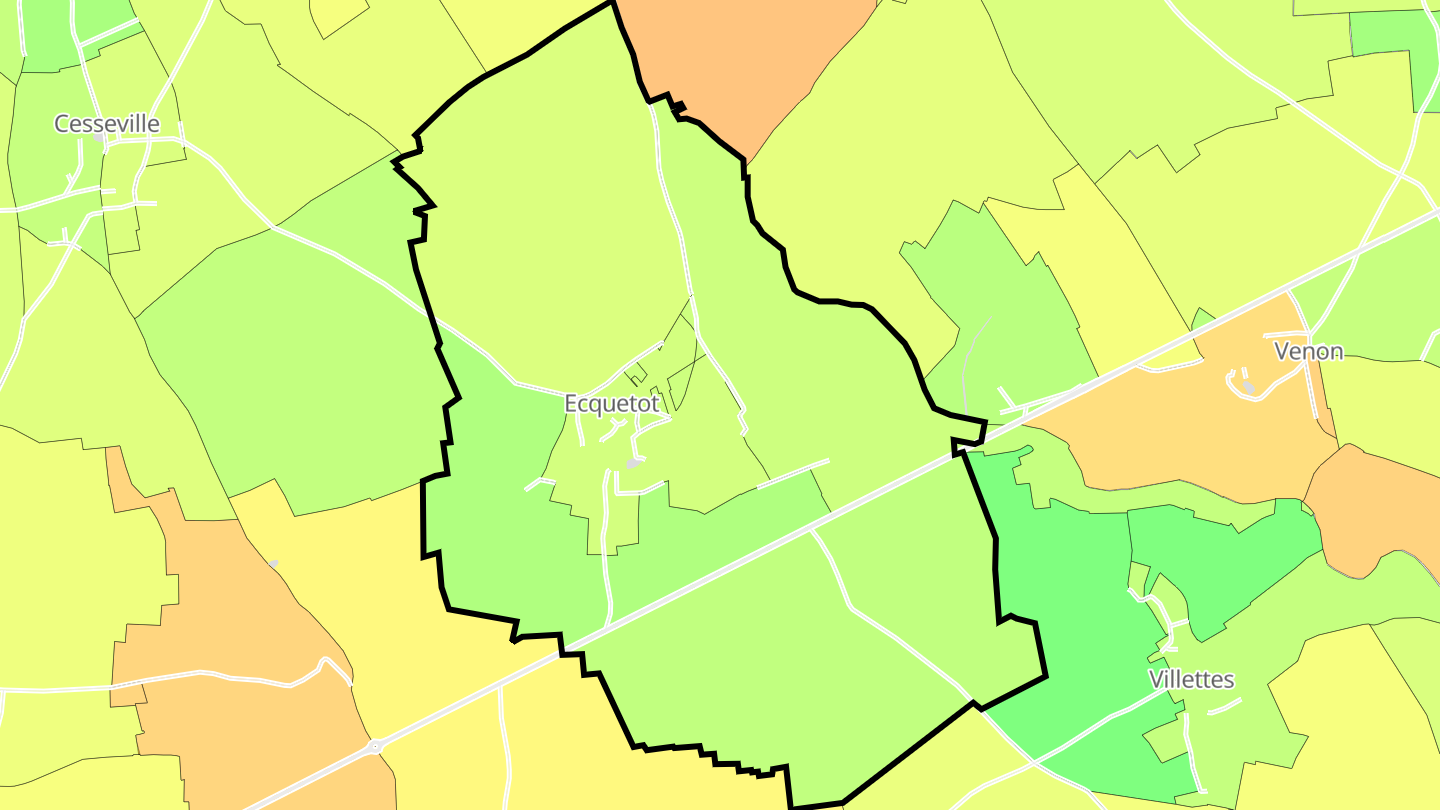 Carte des prix de l'immobilier Ecquetot