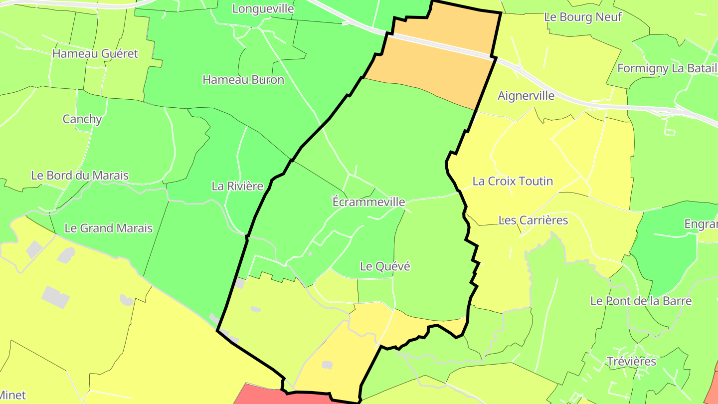 Carte des prix de l'immobilier Écrammeville