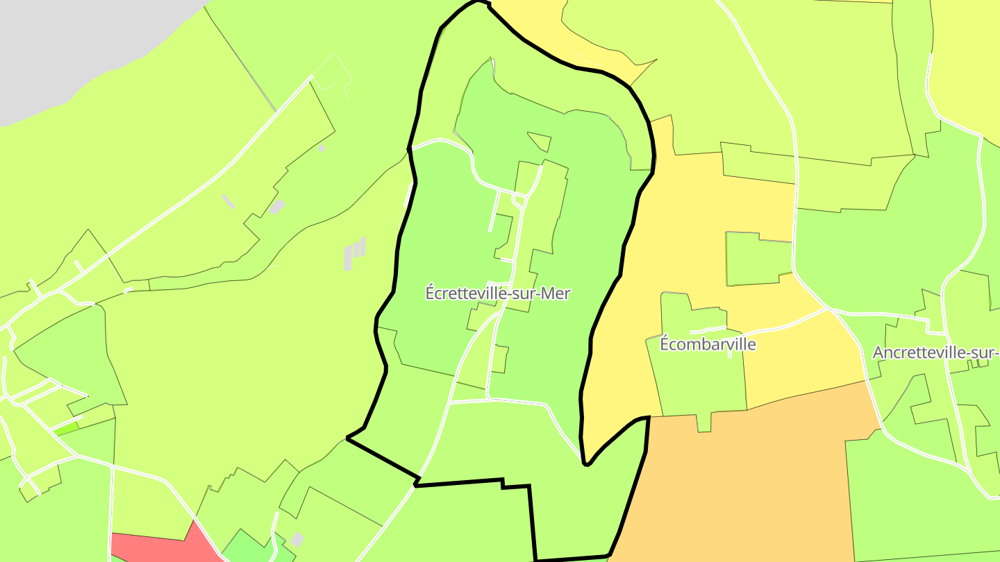 Carte des prix de l'immobilier Écretteville-sur-Mer