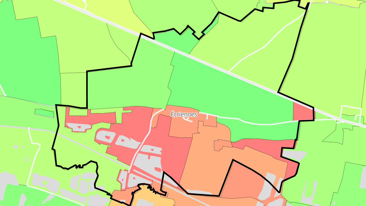 Carte des prix de l'immobilier Écriennes