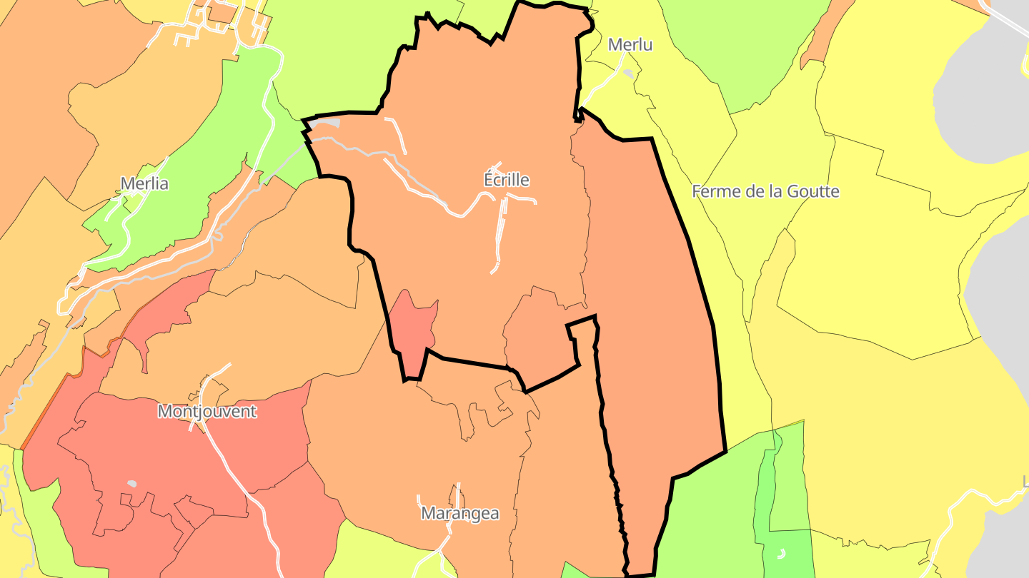 Carte des prix de l'immobilier Écrille