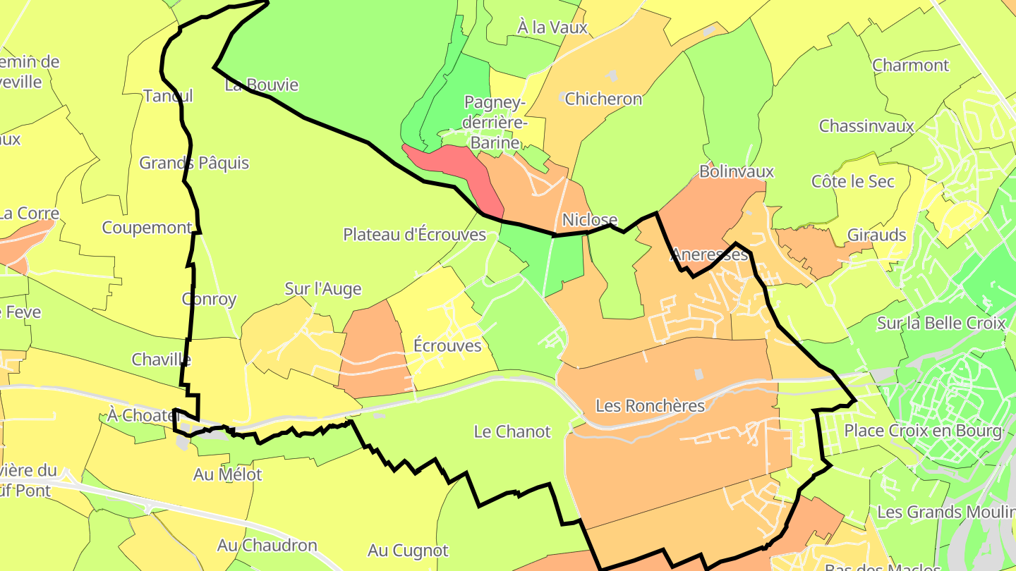 Carte des prix de l'immobilier Écrouves