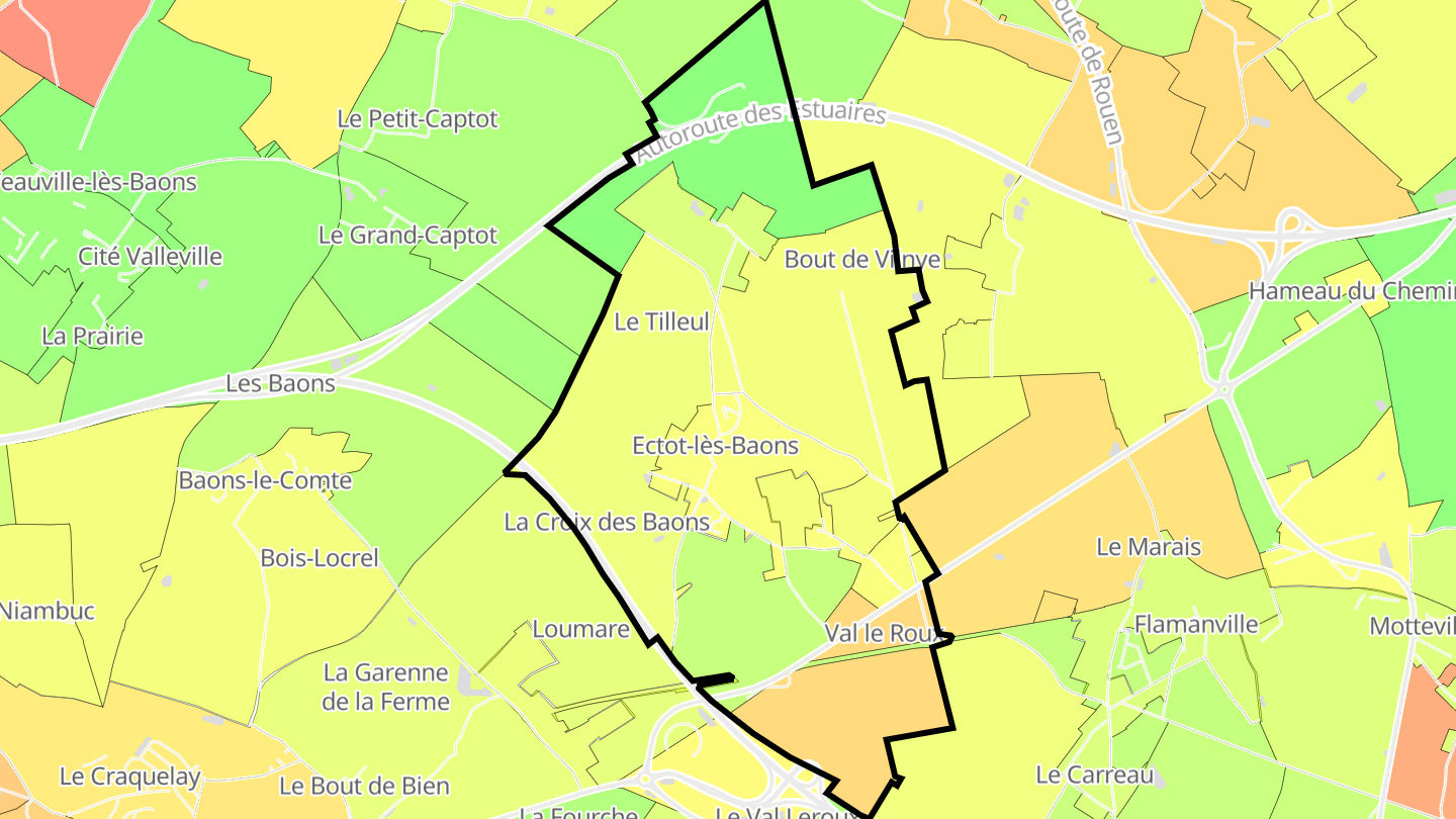 Carte des prix de l'immobilier Ectot-lès-Baons
