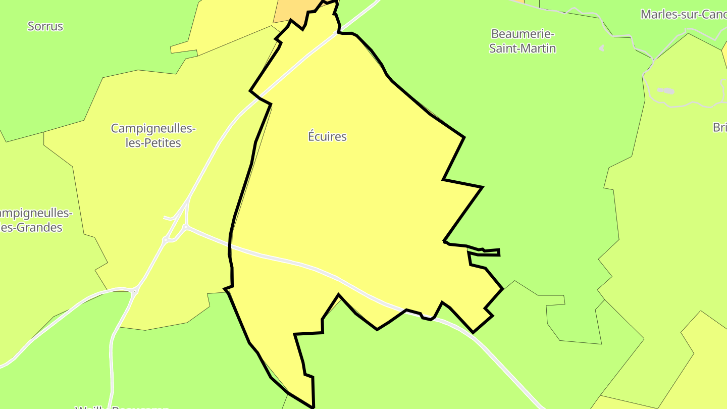 Carte des prix de l'immobilier Écuires