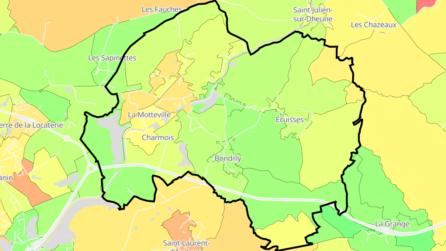 Carte des prix de l'immobilier Écuisses