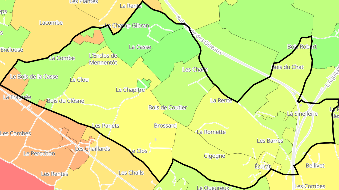 Carte des prix de l'immobilier Écurat