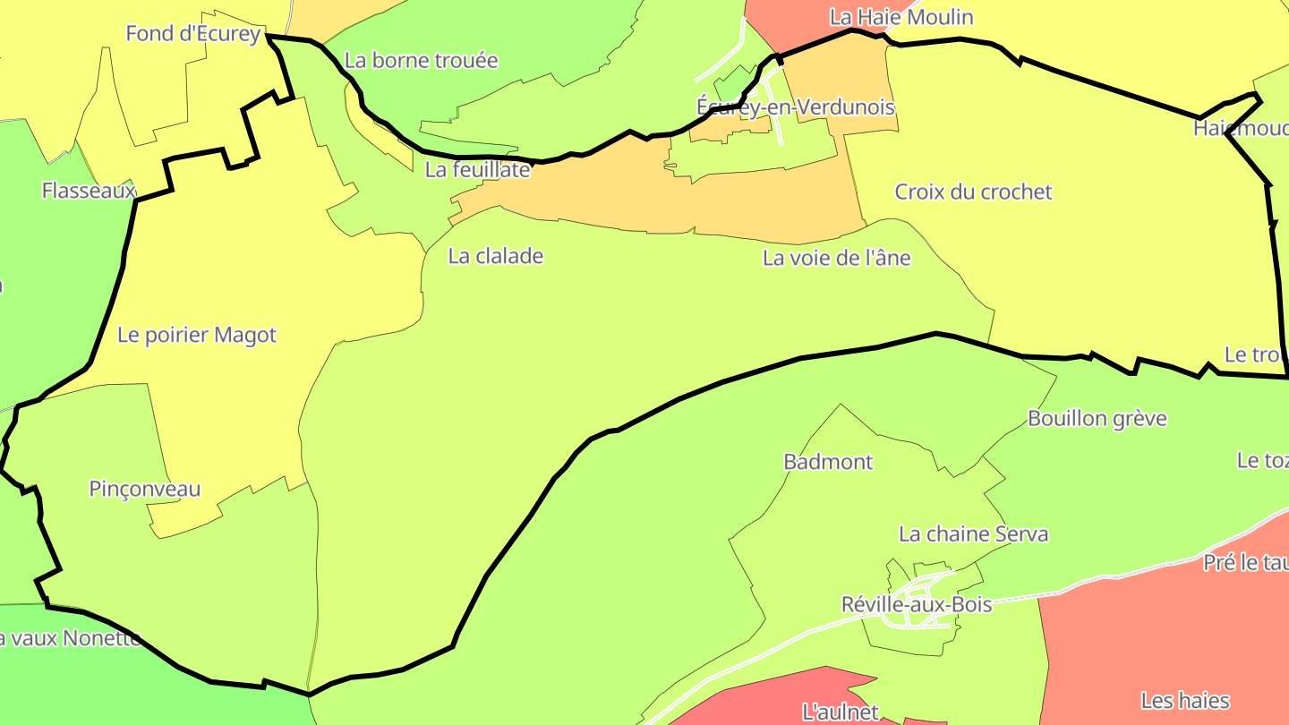 Carte des prix de l'immobilier Écurey-en-Verdunois
