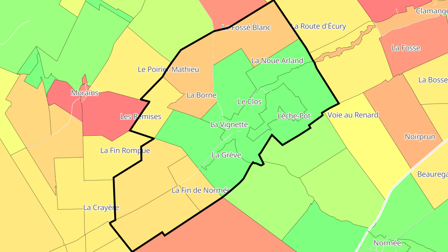 Carte des prix de l'immobilier Écury-le-Repos