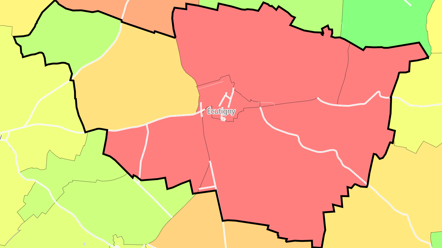 Carte des prix de l'immobilier Écutigny