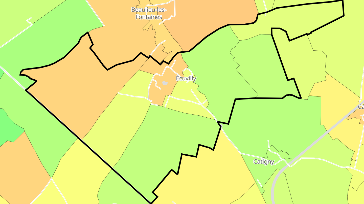 Carte des prix de l'immobilier Écuvilly