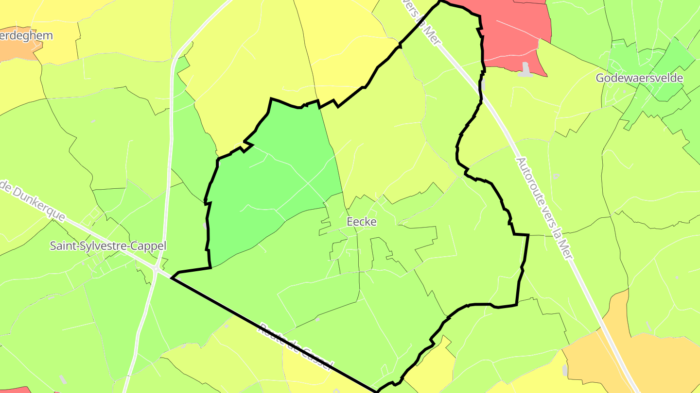 Carte des prix de l'immobilier Eecke