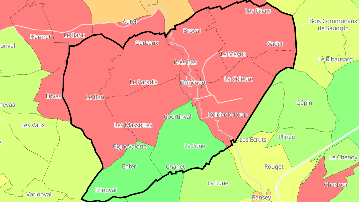 Carte des prix de l'immobilier Effincourt