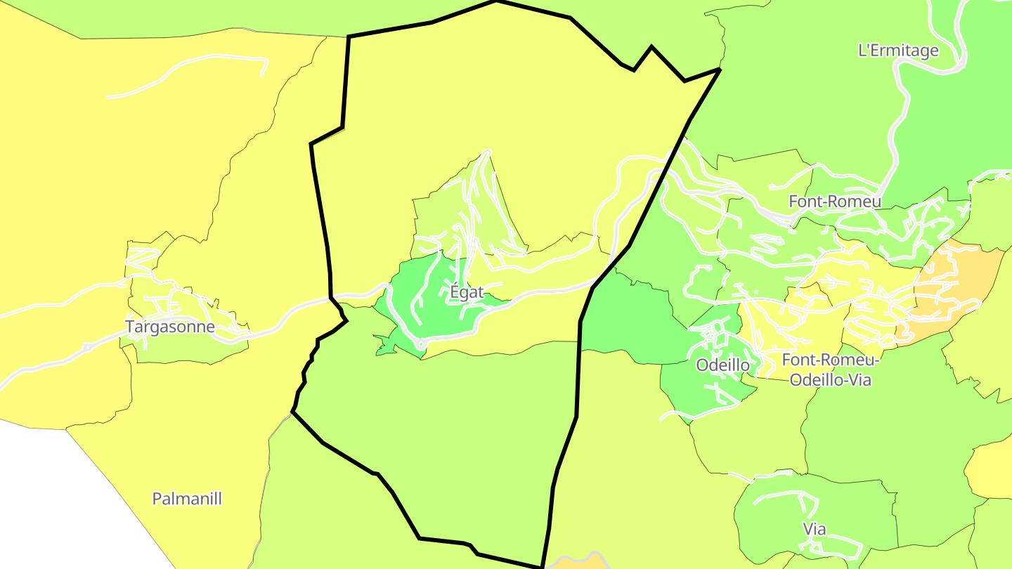 Carte des prix de l'immobilier Égat