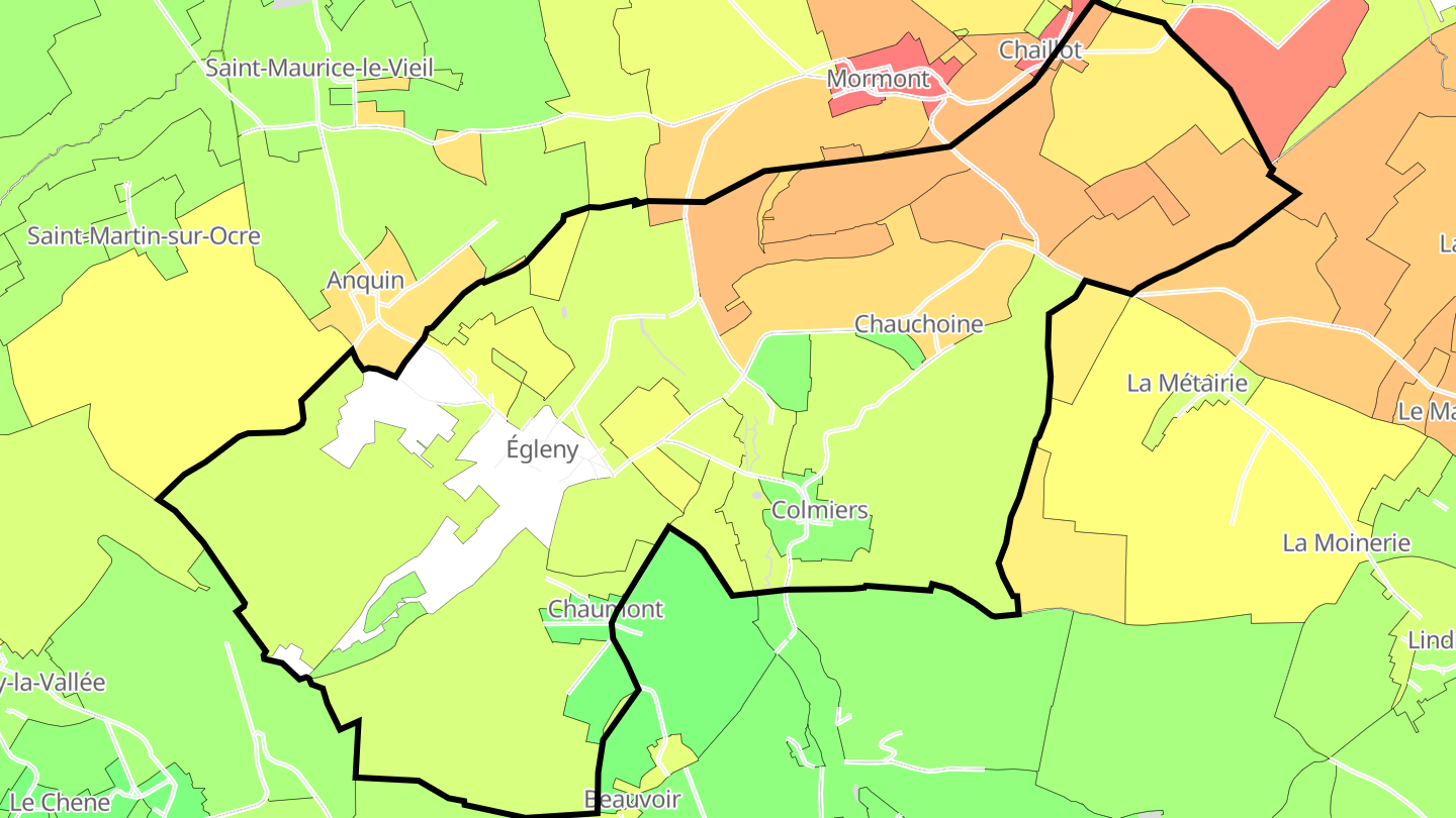 Carte des prix de l'immobilier Égleny