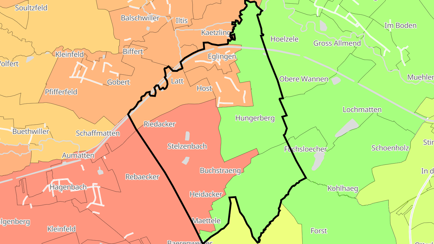 Carte des prix de l'immobilier Eglingen