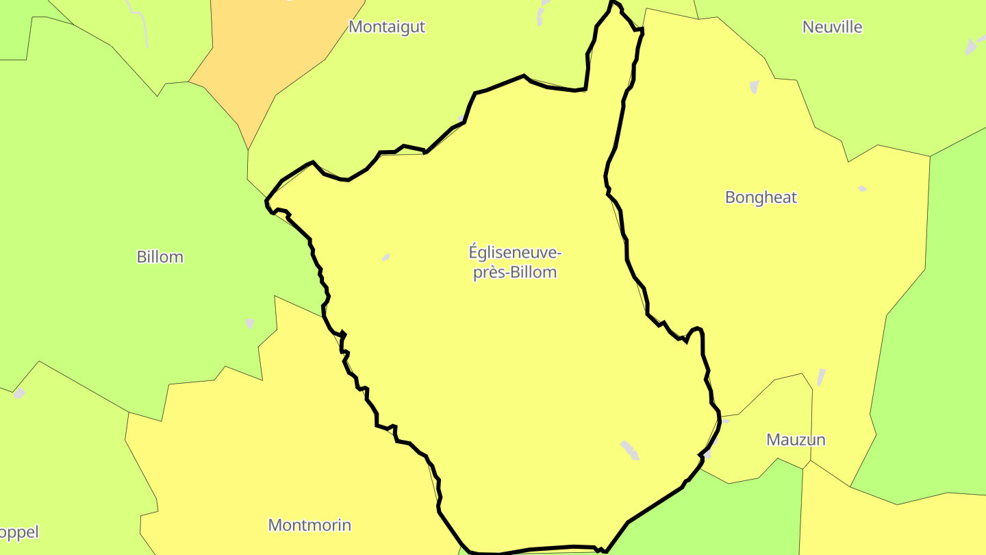 Carte des prix de l'immobilier Égliseneuve-près-Billom