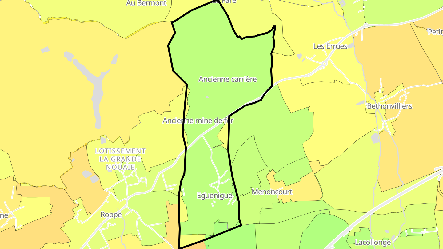 Carte des prix de l'immobilier Eguenigue