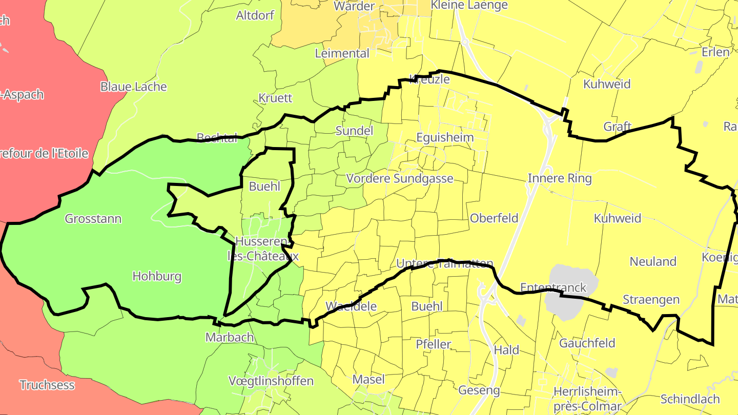 Carte des prix de l'immobilier Eguisheim