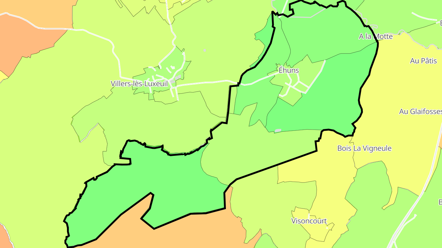 Carte des prix de l'immobilier Éhuns