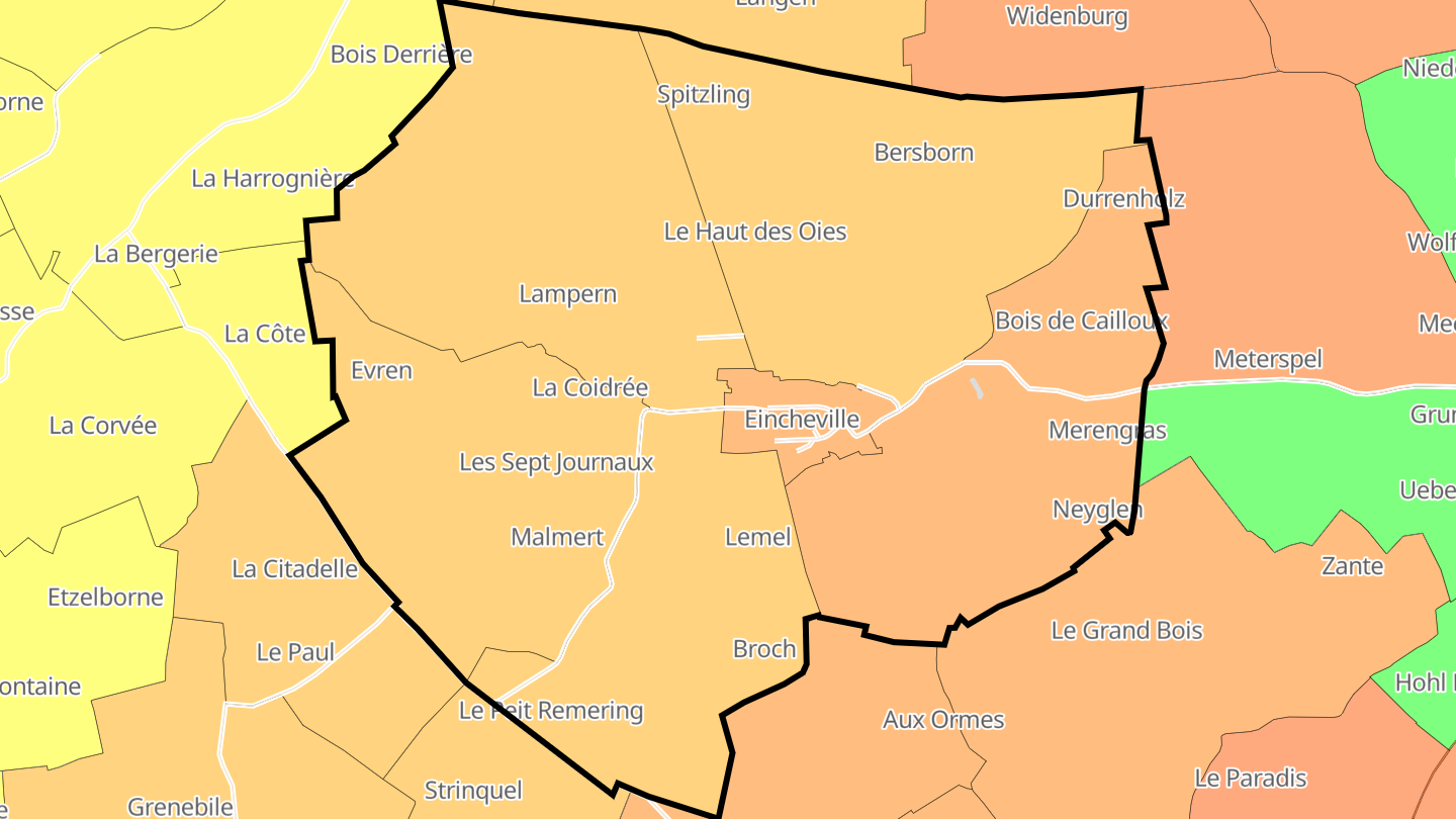 Carte des prix de l'immobilier Eincheville
