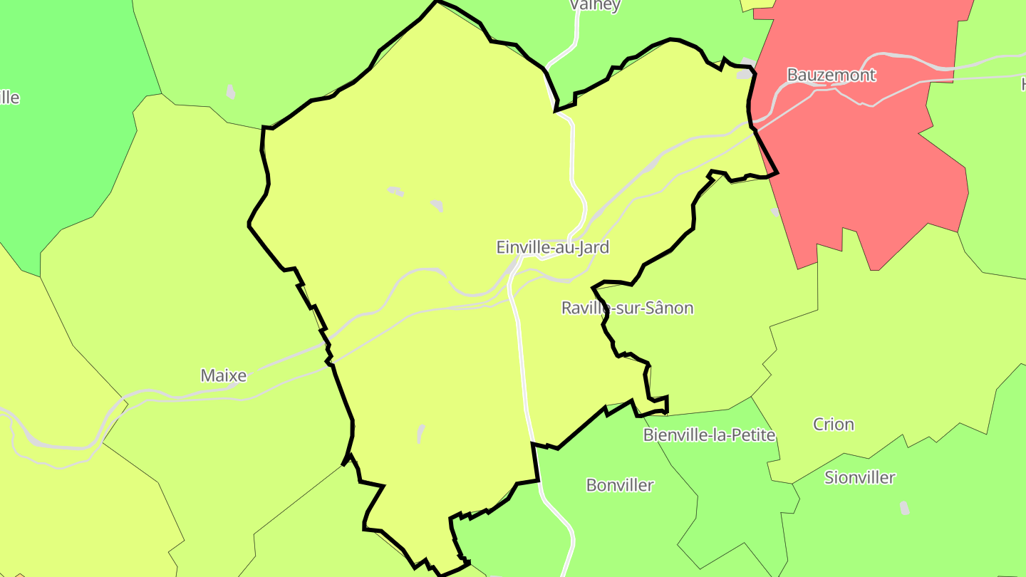 Carte des prix de l'immobilier Einville-au-Jard
