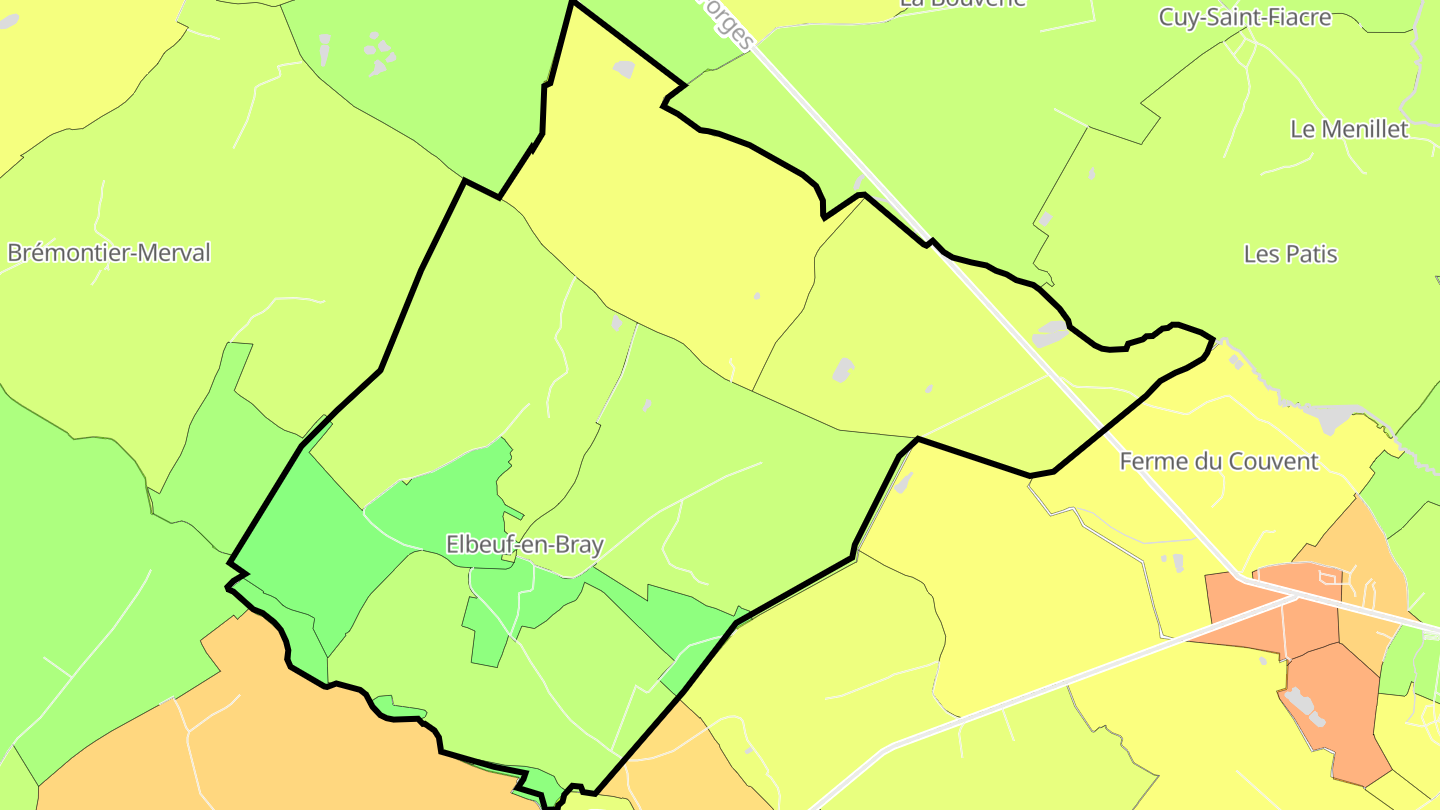 Carte des prix de l'immobilier Elbeuf-en-Bray