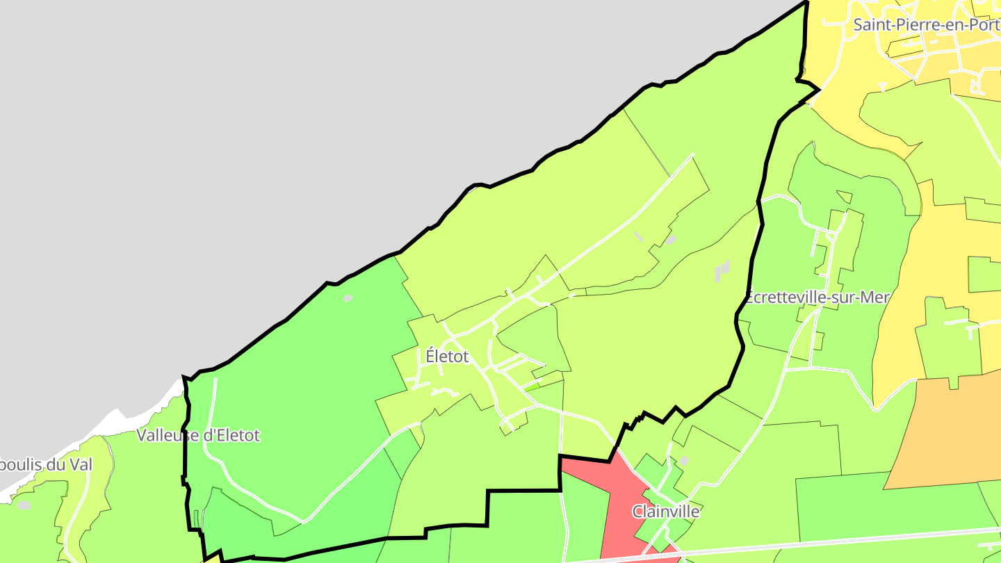 Carte des prix de l'immobilier Életot