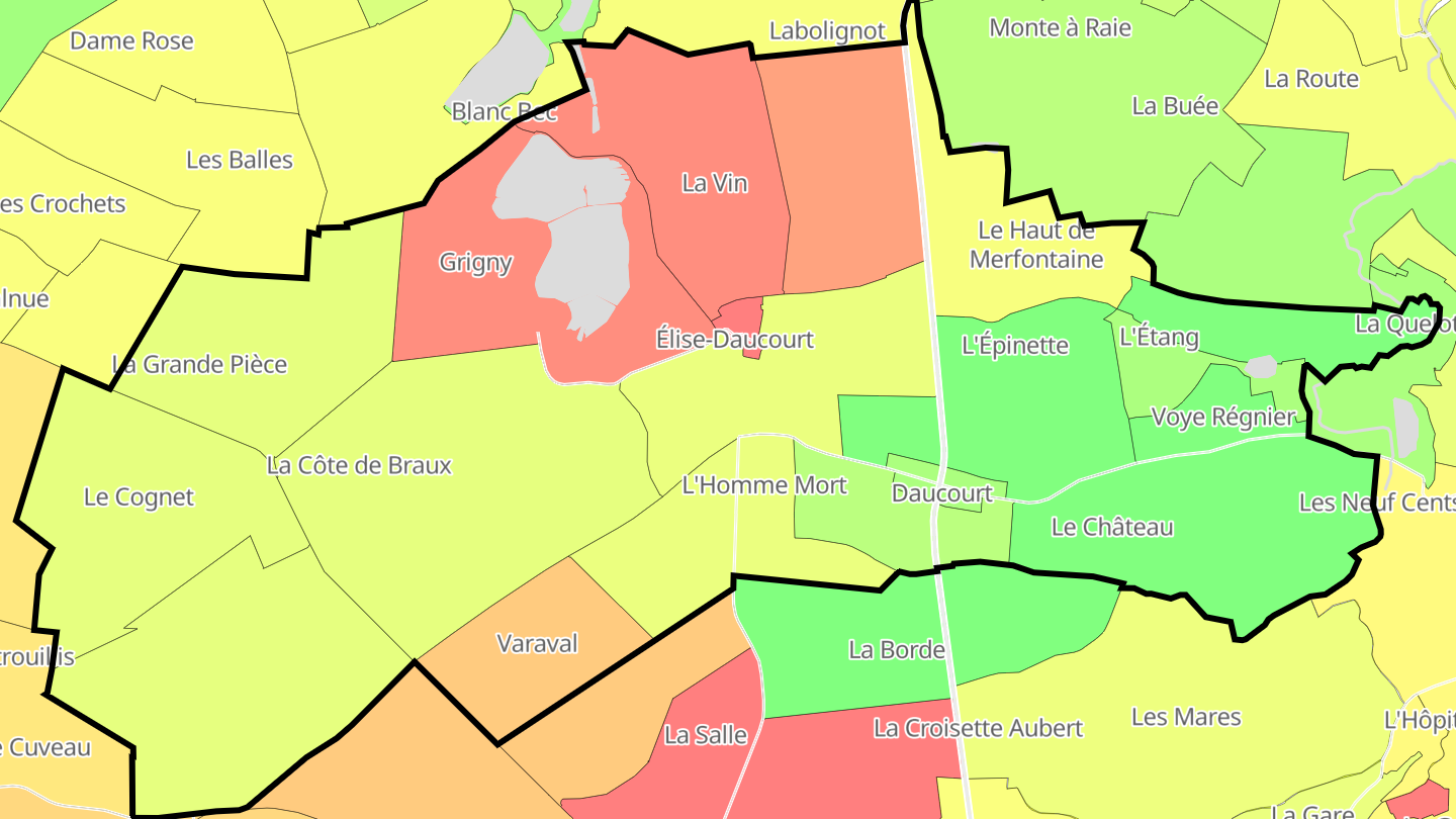 Carte des prix de l'immobilier Élise-Daucourt