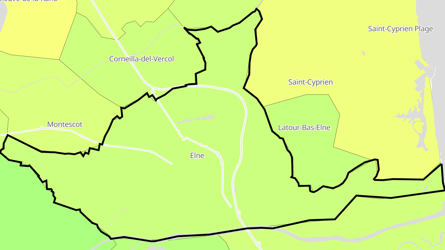 Carte des prix de l'immobilier Elne