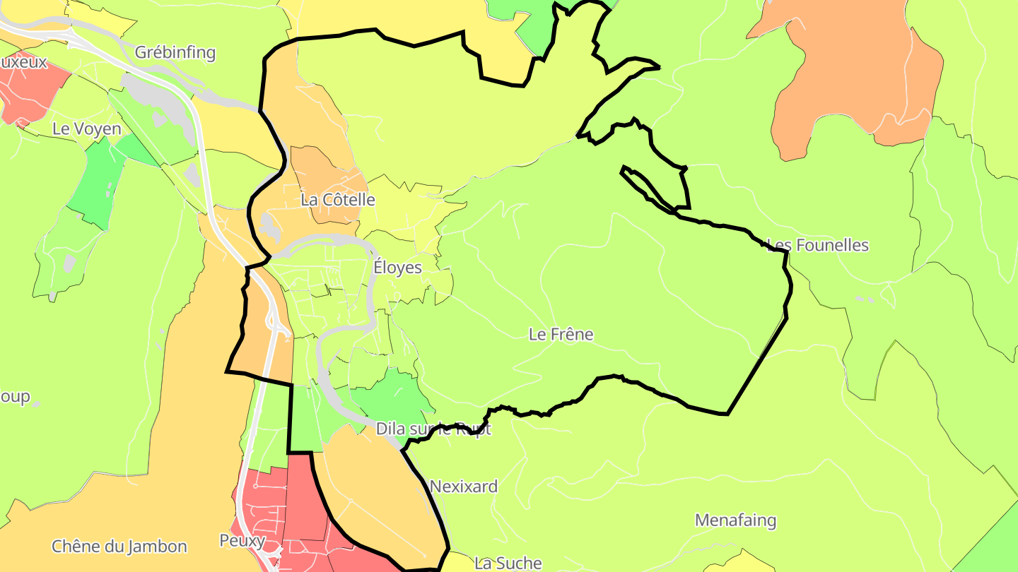 Carte des prix de l'immobilier Éloyes