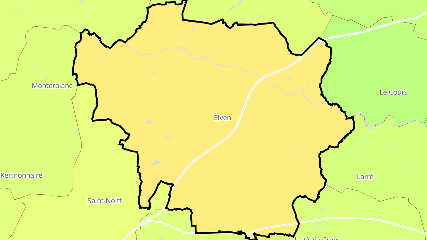Carte des prix de l'immobilier Elven