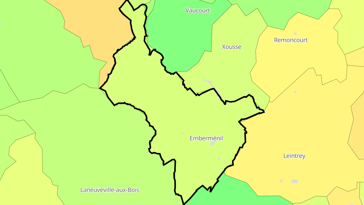 Carte des prix de l'immobilier Emberménil