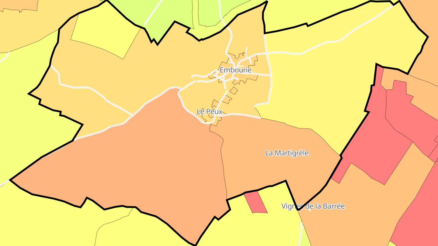Carte des prix de l'immobilier Embourie