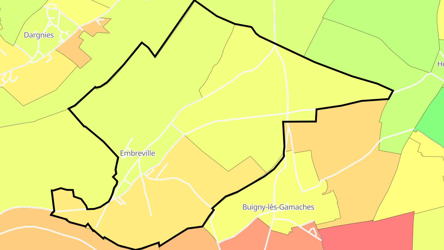 Carte des prix de l'immobilier Embreville