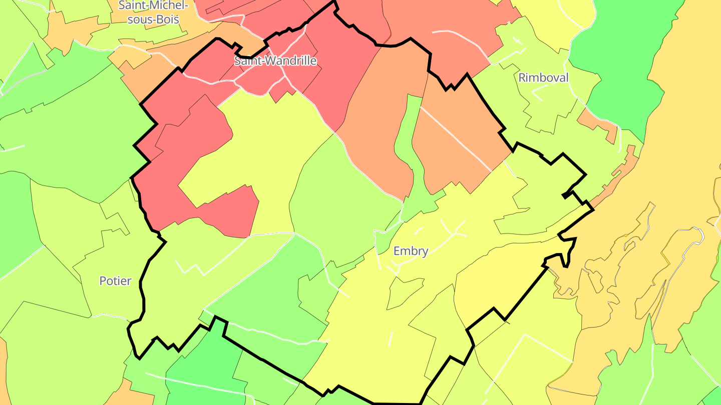 Carte des prix de l'immobilier Embry