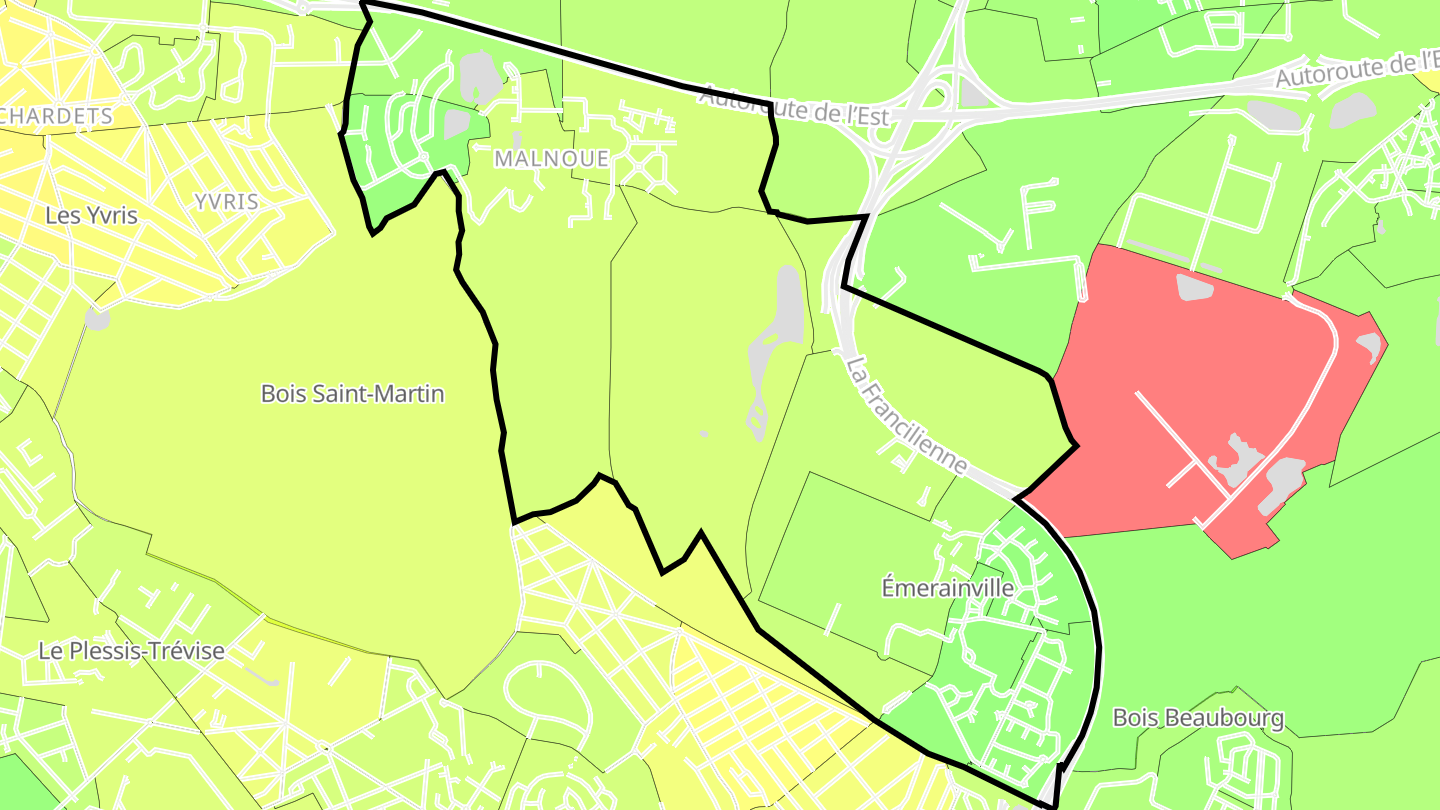 Carte des prix de l'immobilier Émerainville