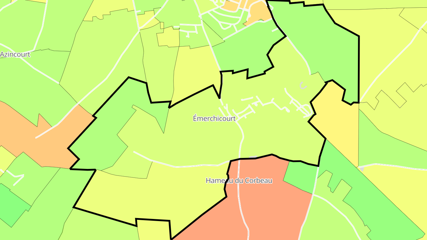 Carte des prix de l'immobilier Émerchicourt