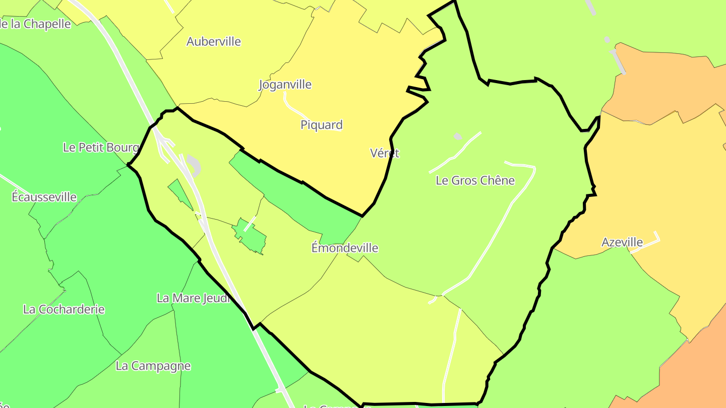 Carte des prix de l'immobilier Émondeville