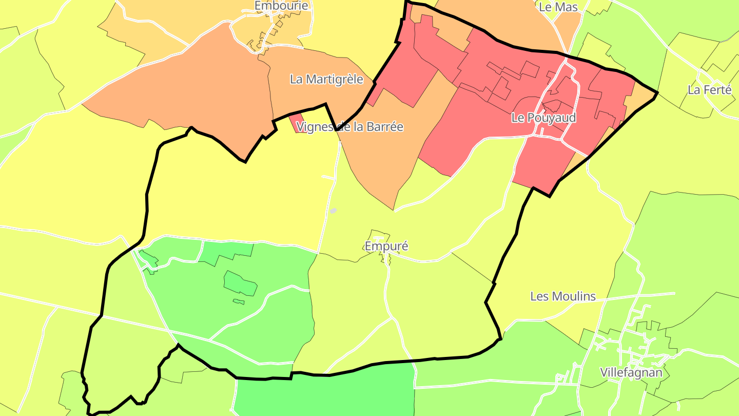 Carte des prix de l'immobilier Empuré