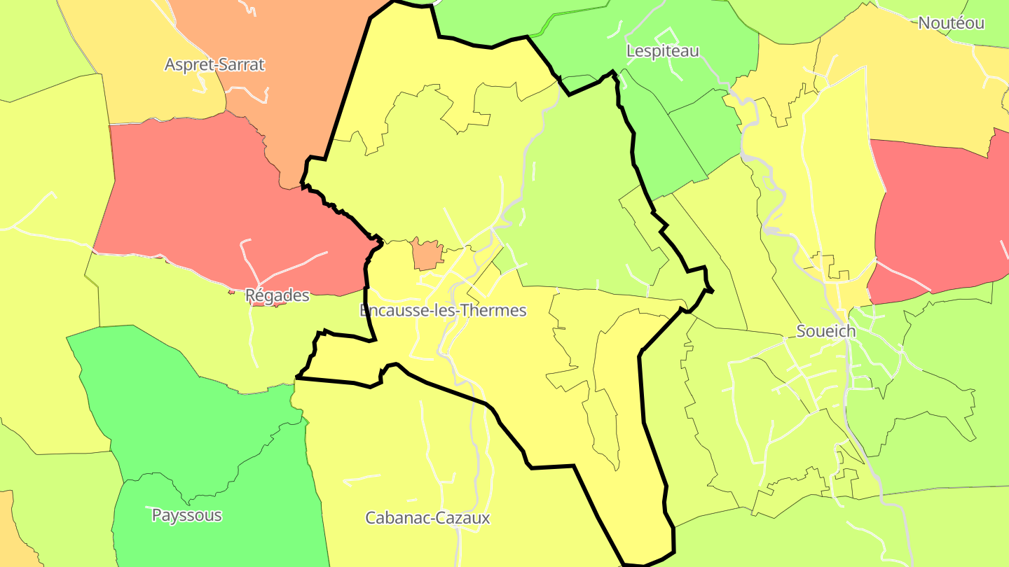 Carte des prix de l'immobilier Encausse-les-Thermes