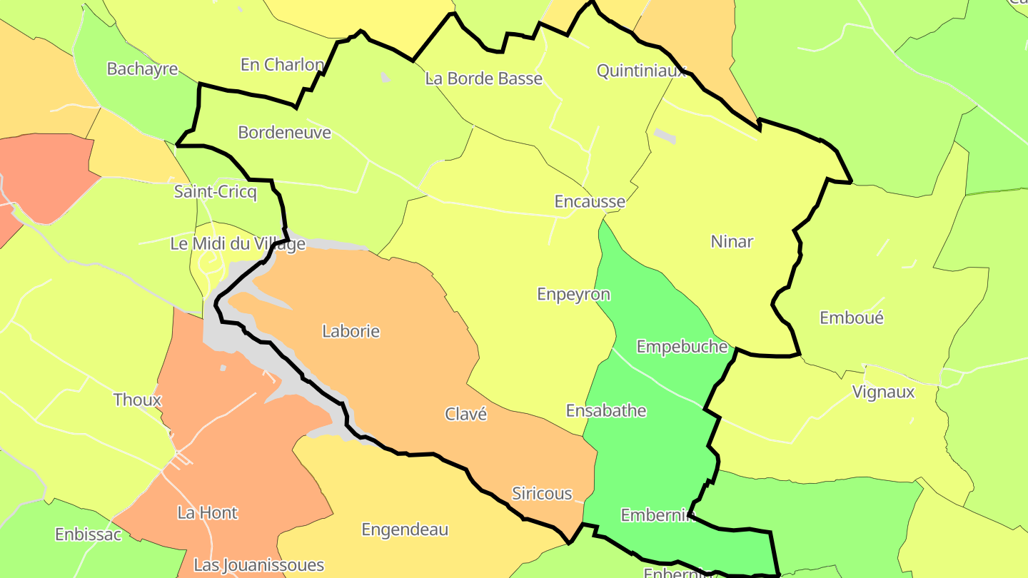 Carte des prix de l'immobilier Encausse