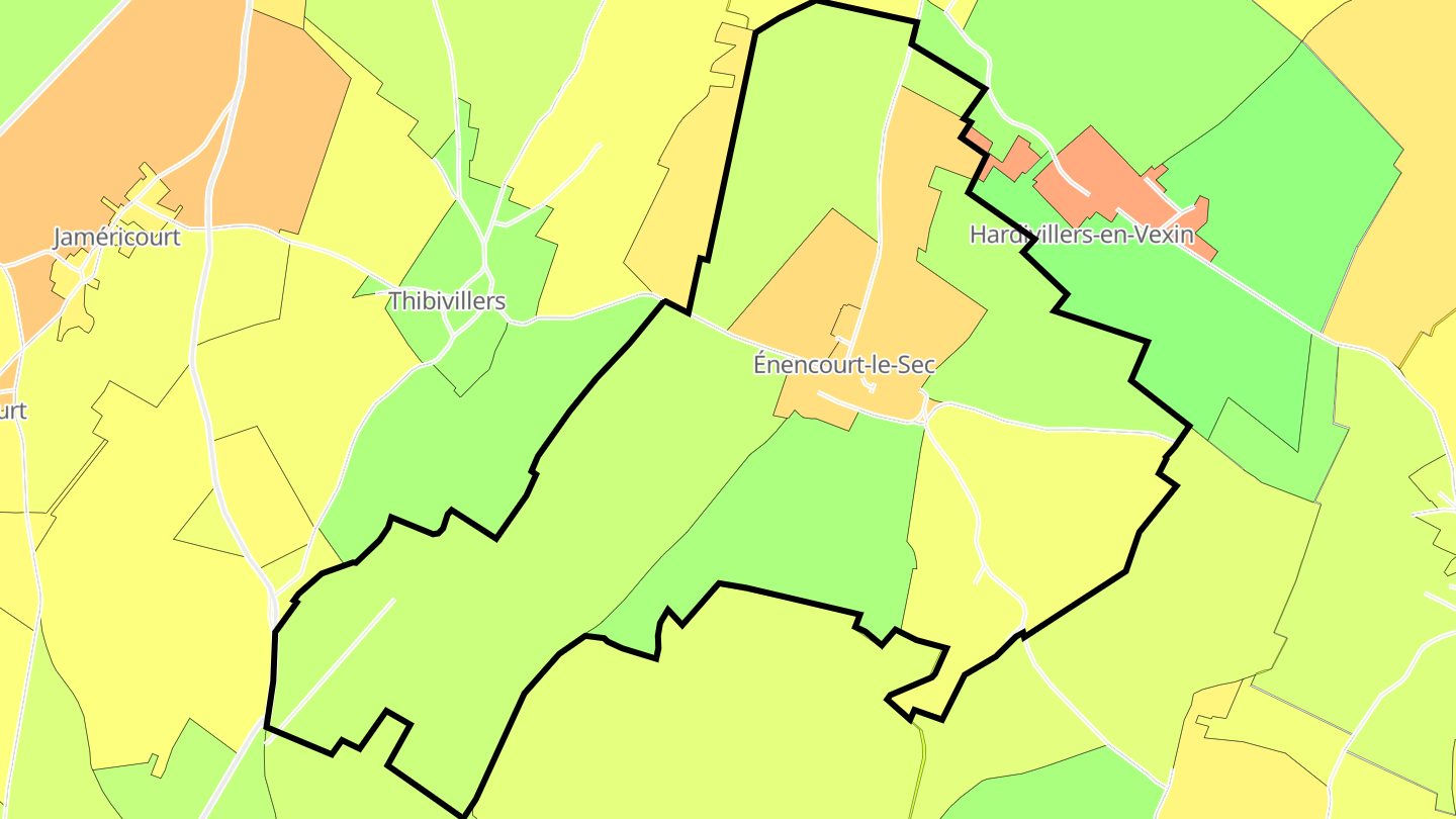 Carte des prix de l'immobilier Énencourt-le-Sec