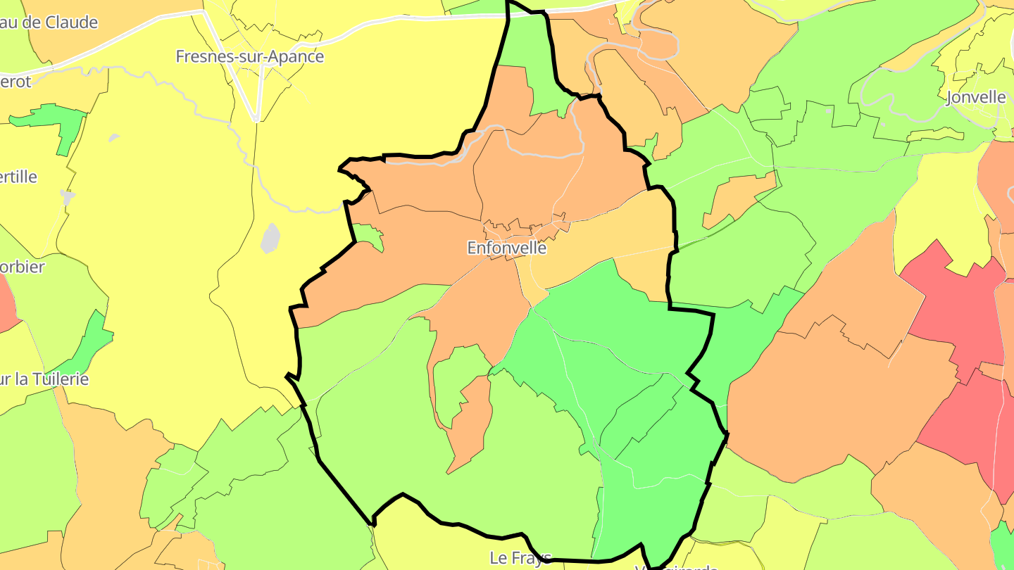 Carte des prix de l'immobilier Enfonvelle