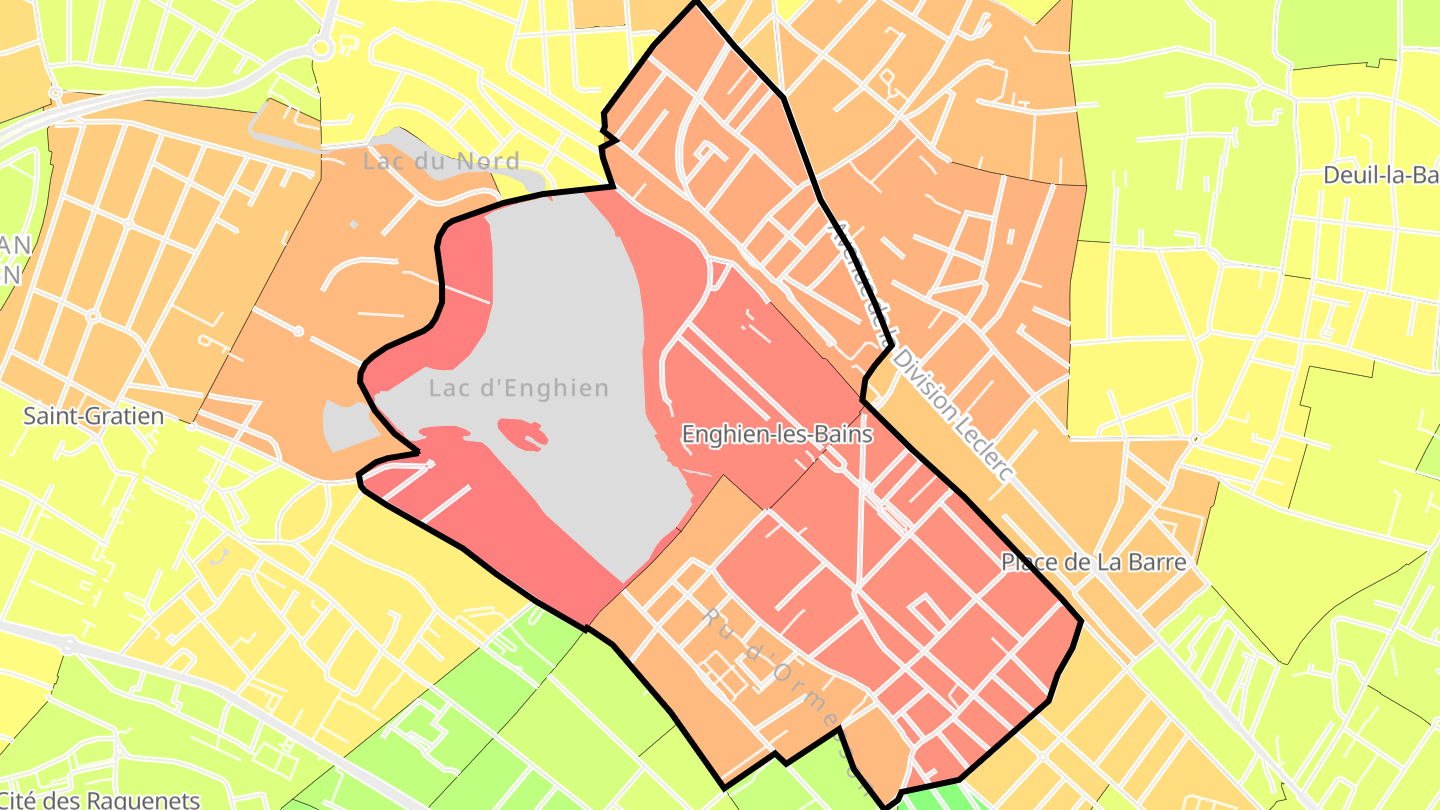 Carte des prix de l'immobilier Enghien-les-Bains