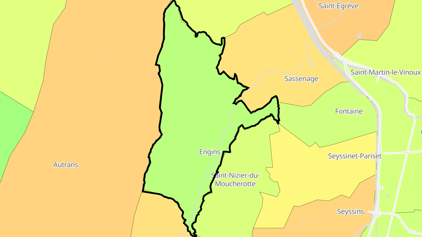Carte des prix de l'immobilier Engins