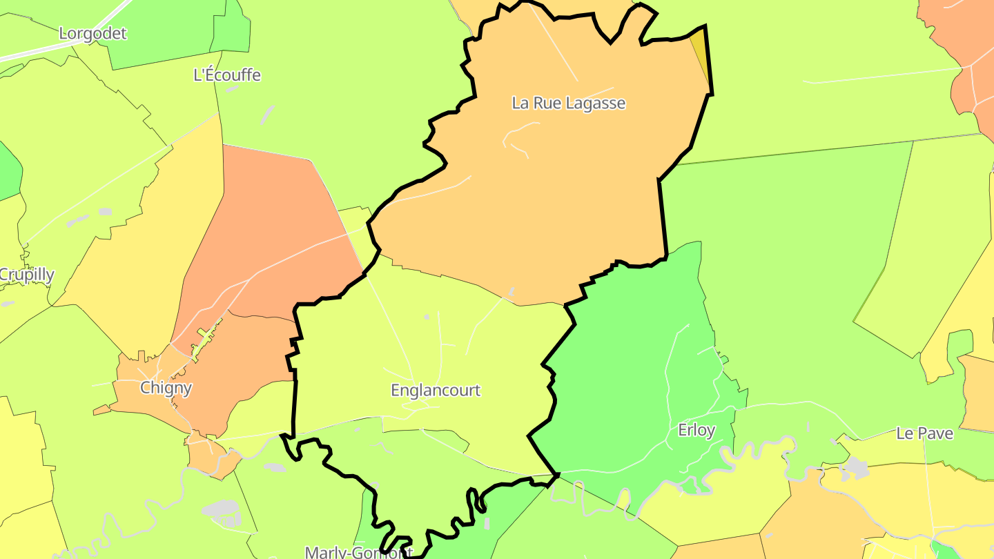 Carte des prix de l'immobilier Englancourt